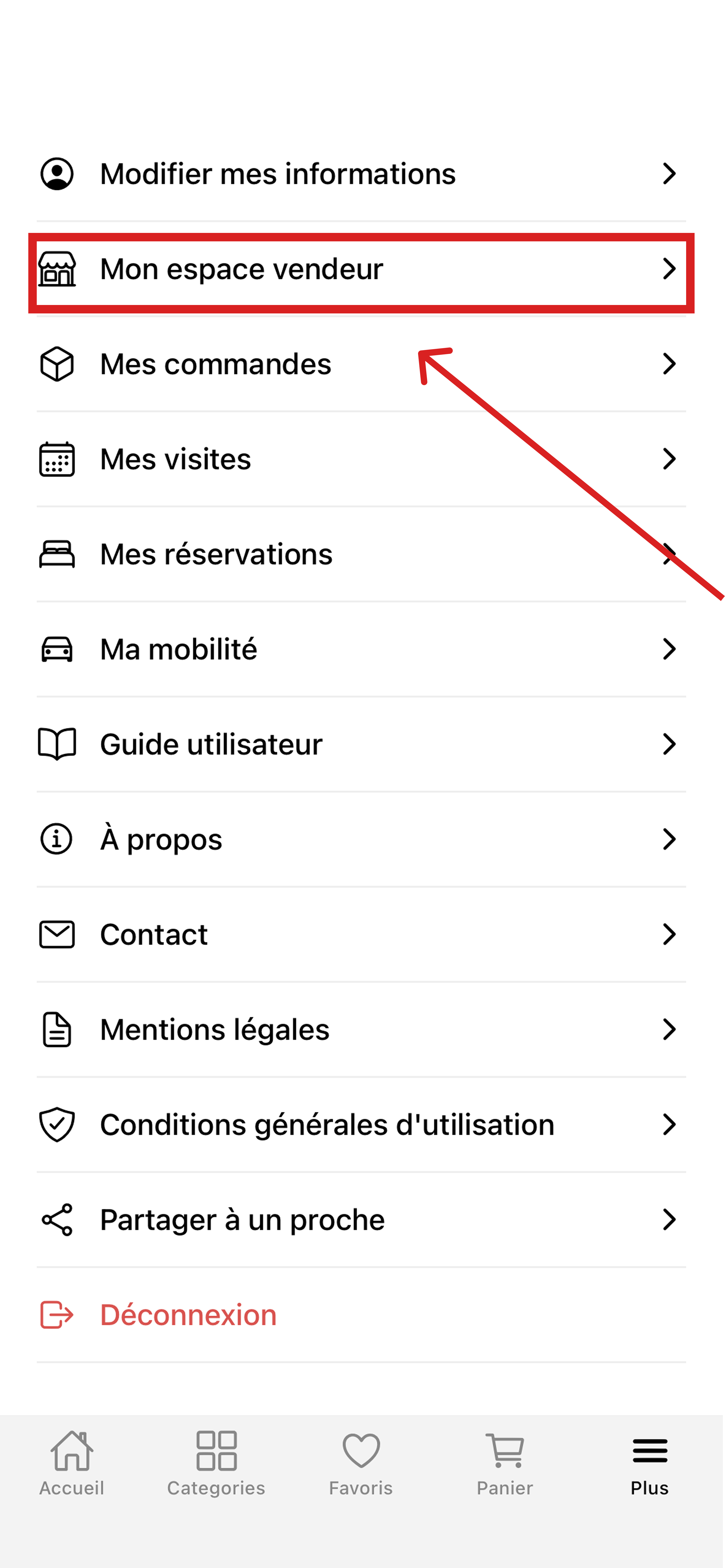 Espace vendeur